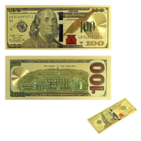 LARGE GOLD $ BILL MAGNET 376800 BY DOZEN 