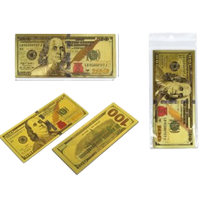 Gold $100 magnet  83849 BY DOZEN 