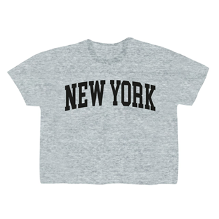 NEW YORK CROP TOP GRAY XS XL NYL-009GRY