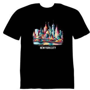 NYC COLOR SKYLINE BLACK S-XL NYC-CB