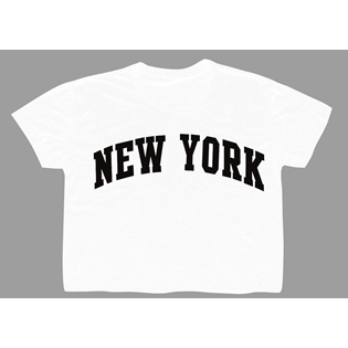 NEW YORK CROP TOP WHITE NYL-009W