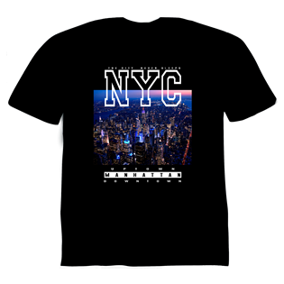 Uptown Manhattan Black Tshirt S-XL NYS-001BLK