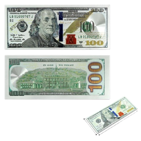 LARGE SILVER HUNDRED $ BILL MAGNET 376801 BY DOZEN