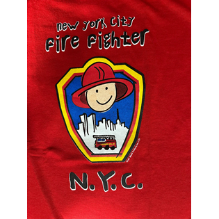 KIDS T-SHIRT NEW YORK FIRE FIGHTER (RED) TK-FR