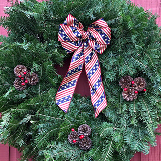 12" VETERAN Decorated wreath Red/White/Blue