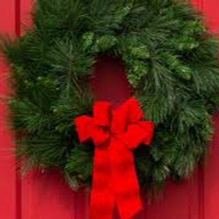 12" RED RIBBON ONLY Decorated wreath 