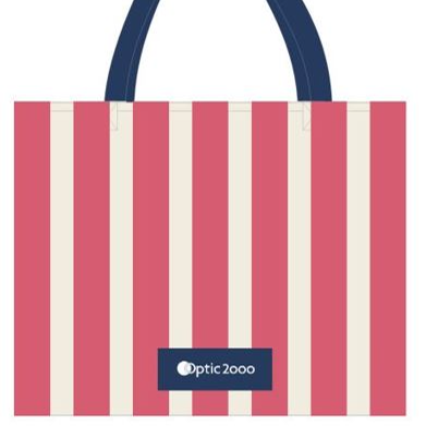 (D015672) Sac rayures roses