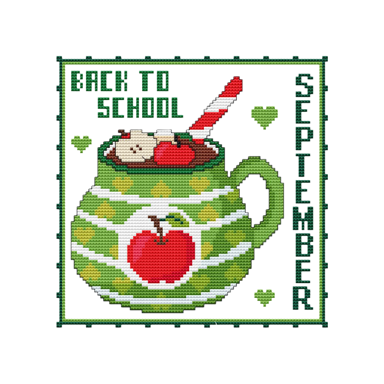 YEAR OF MUGS - SEPTEMBER Counted Cross Stitch Chart Main Image