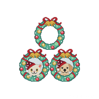 HOLIDAY WREATH Counted Cross Stitch Chart