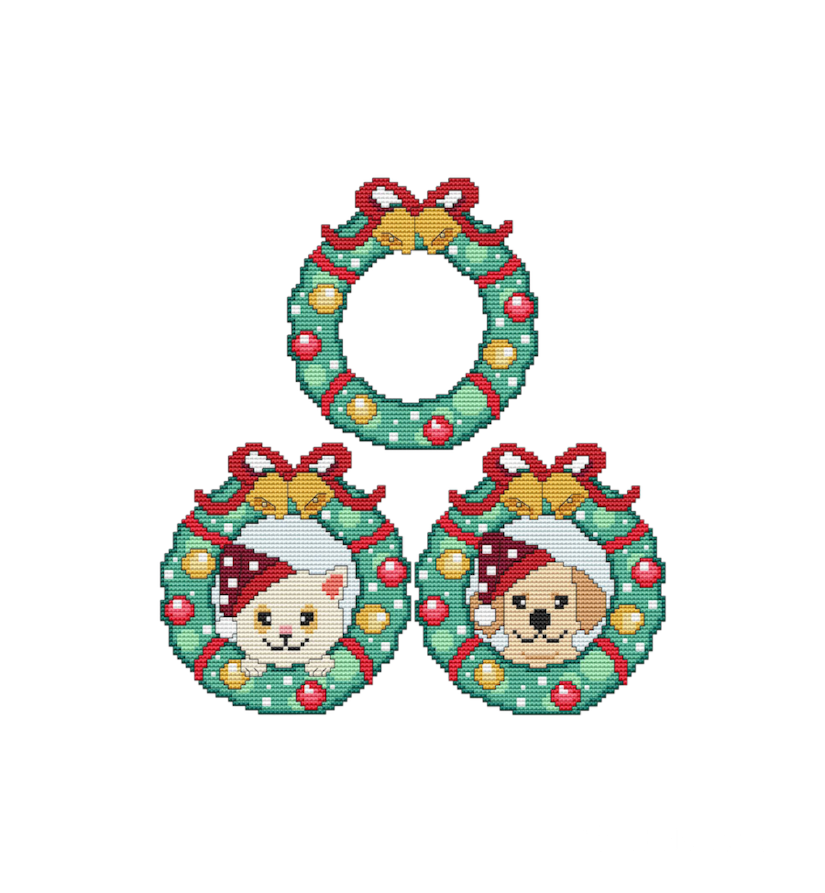 HOLIDAY WREATH Counted Cross Stitch Chart Main Image