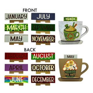 COFFEE CUP INSERTS Months of the Year