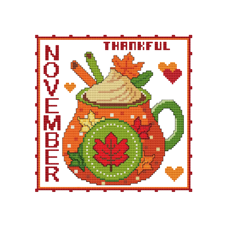 YEAR OF MUGS - NOVEMBER Counted Cross Stitch Chart Main Image