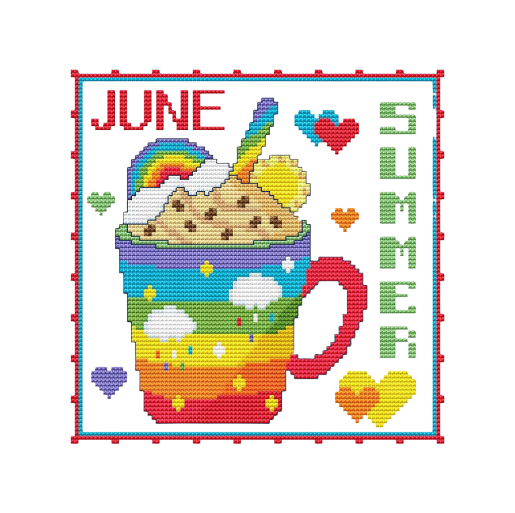 YEAR OF MUGS - JUNE Counted Cross Stitch Chart Main Image