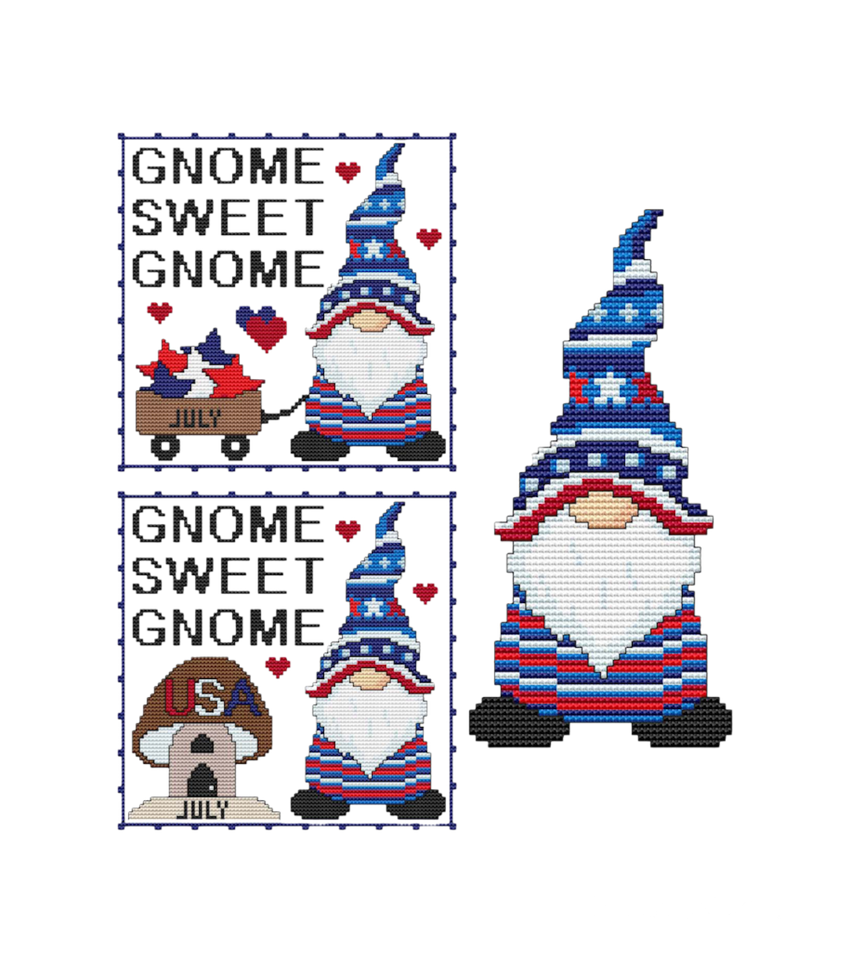 YEAR OF GNOMES - JULY Counted Cross Stitch Chart Main Image