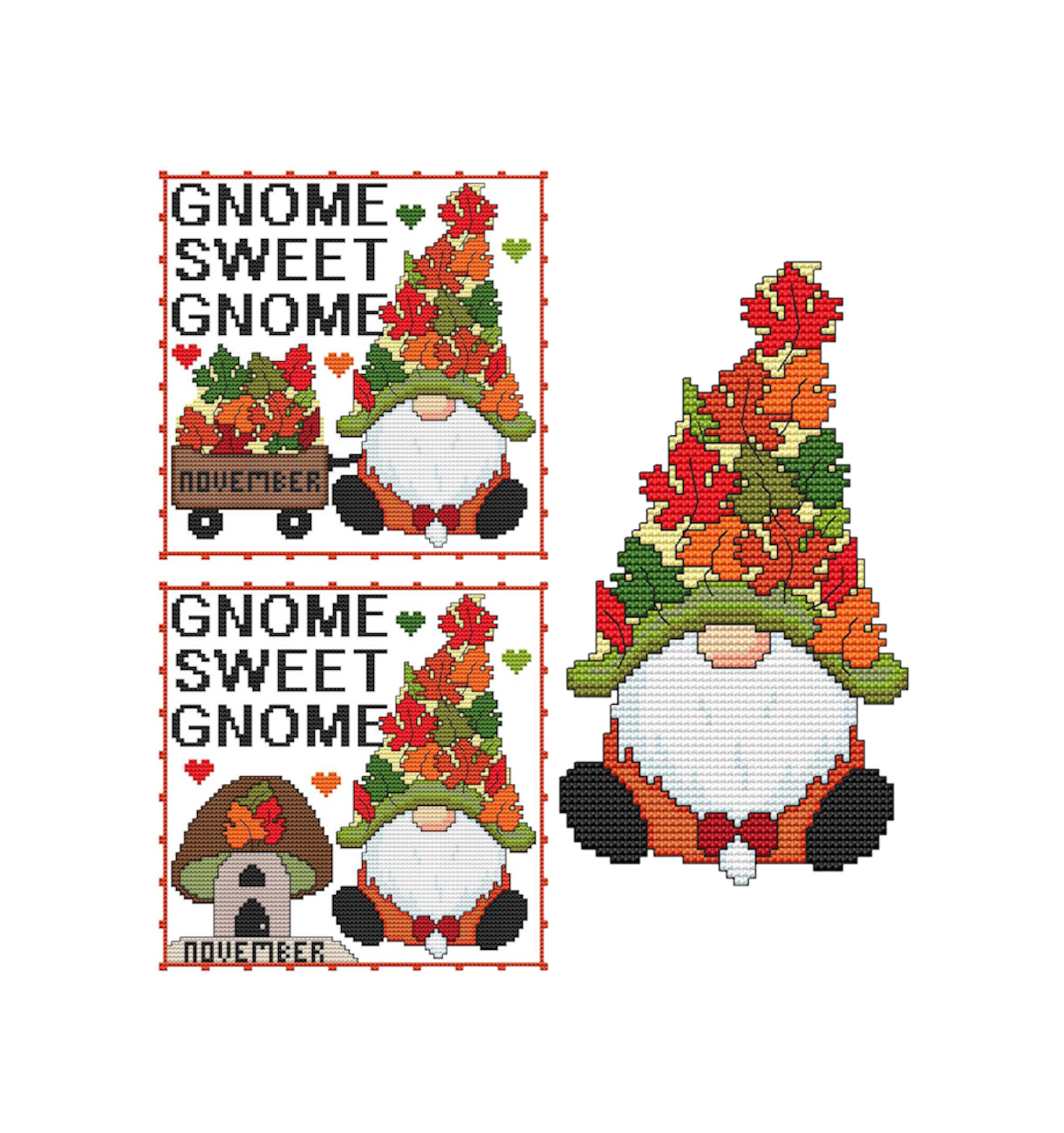 YEAR OF GNOMES - NOVEMBER Counted Cross Stitch Chart Main Image