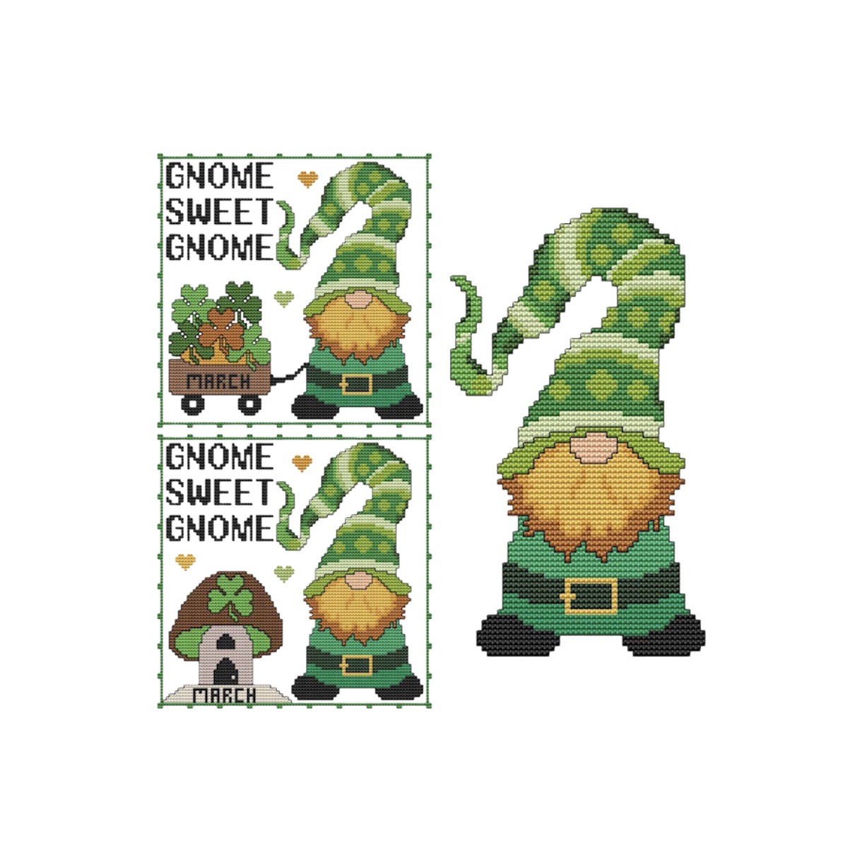 YEAR OF GNOMES - MARCH Counted Cross Stitch Chart Main Image