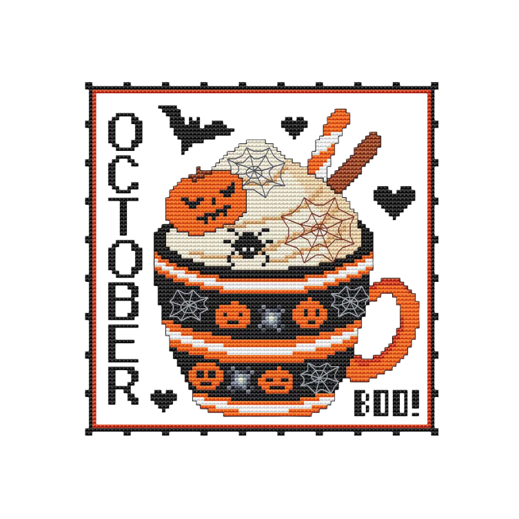 YEAR OF MUGS - OCTOBER Counted Cross Stitch Chart Main Image