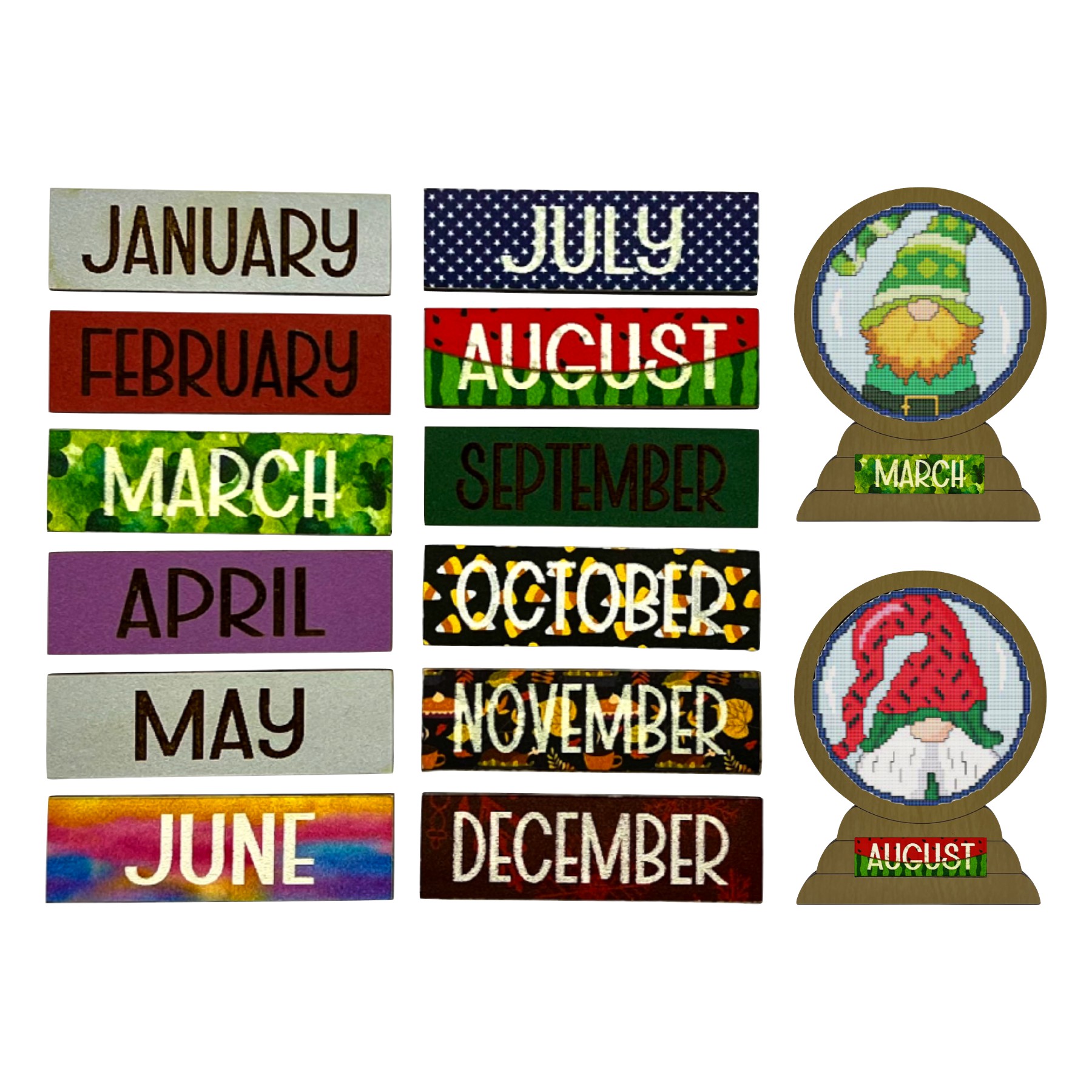 SNOW GLOBE INSERTS Months of the Year Main Image