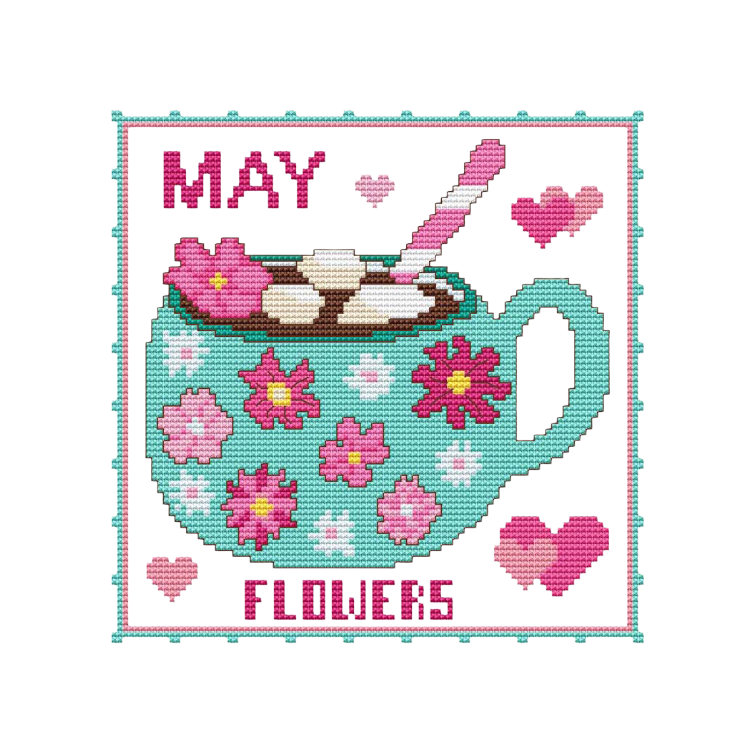 YEAR OF MUGS - MAY Counted Cross Stitch Chart Main Image