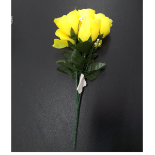 7 Head Rose Bud Yellow