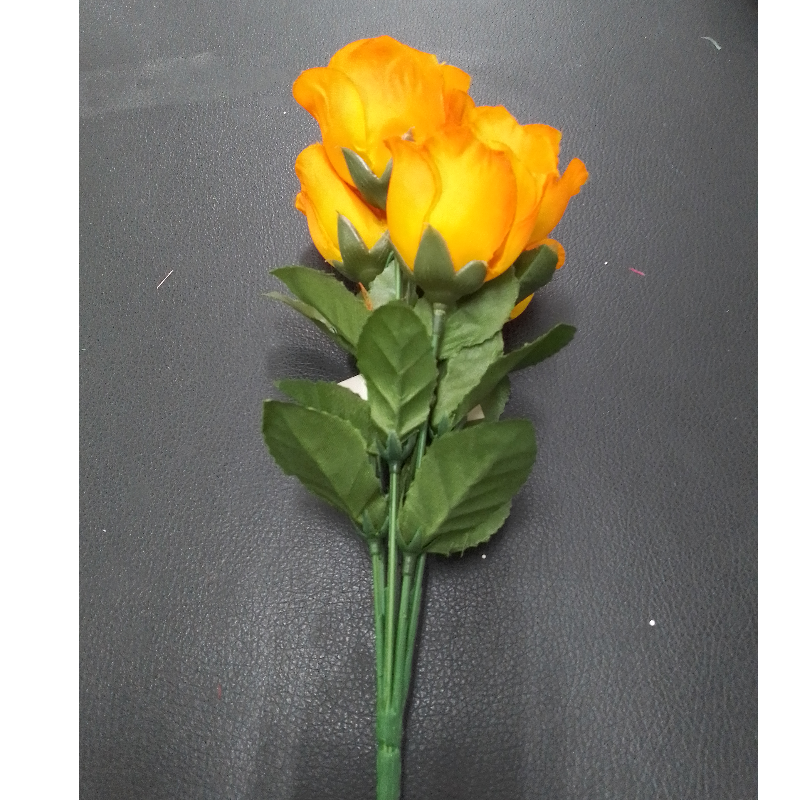 7 Head Rose Bud Orange Main Image