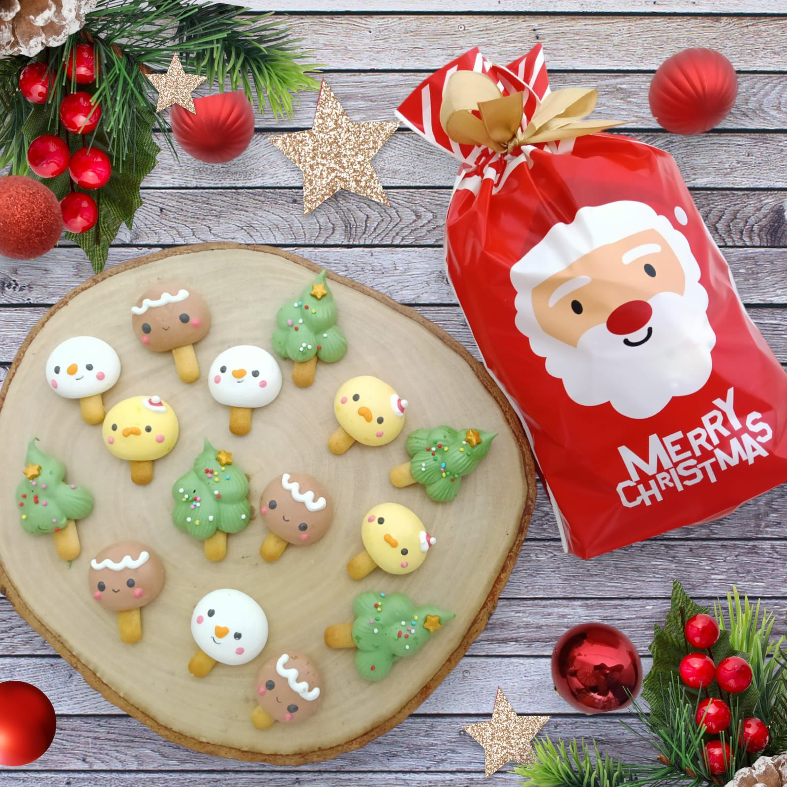 Christmas Meringue cookies