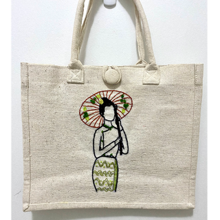 Handle Bag ( Burmese Lady with umbrella)