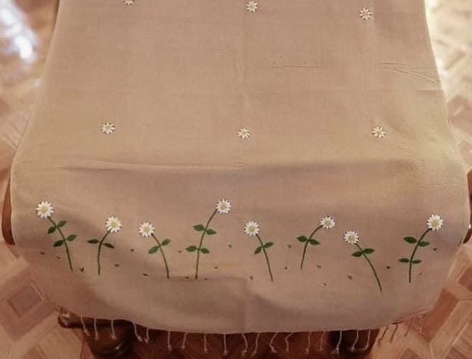 Burmese Cotton Shawl Beige Main Image