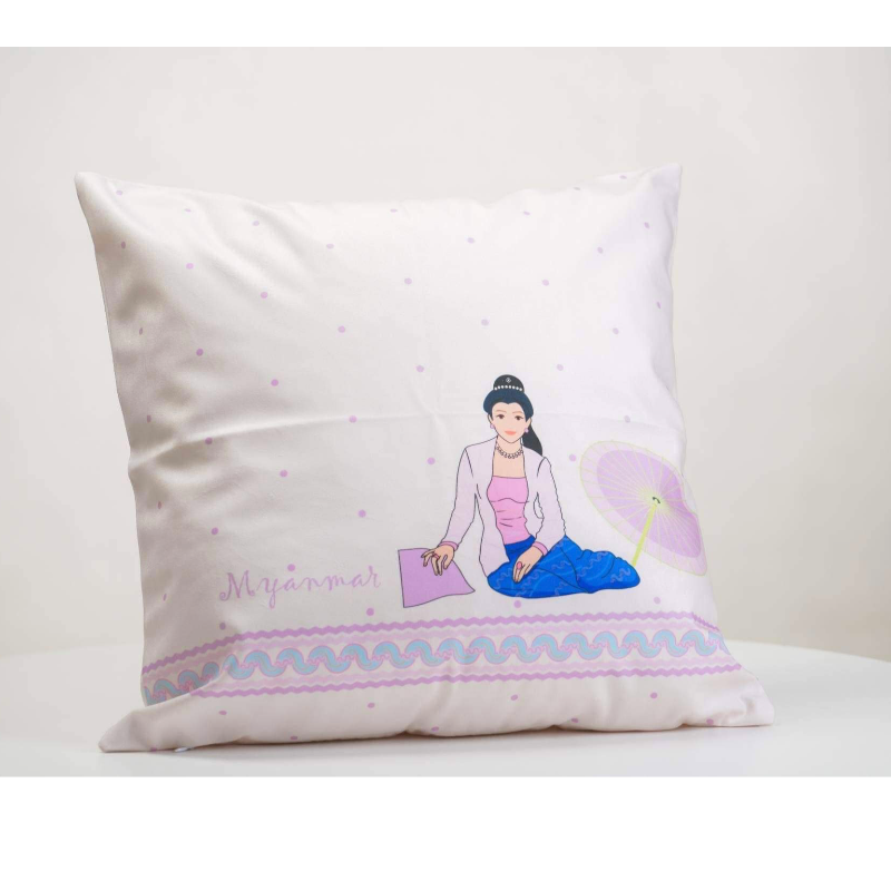 Silk Throw Pillow Cover (lLilac purple Colour) Main Image