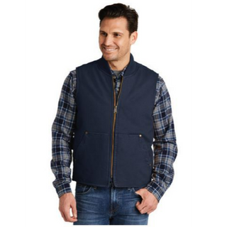 Washed Duck Cloth Navy Vest V681