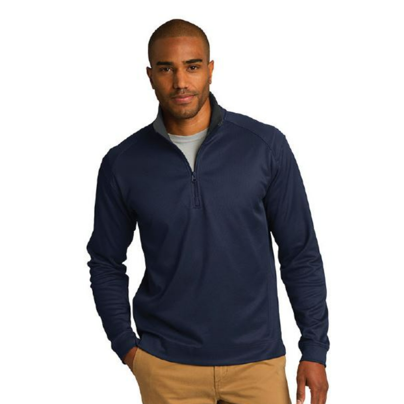 *****DIRECTORS / SUPERVISORS ONLY ! ***** Vertical Texture 1/4 Navy Zip Pullover J455 Main Image