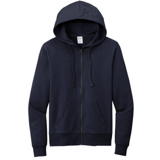 Organic French Terry Navy FULL Zip Up Hoodie SW403