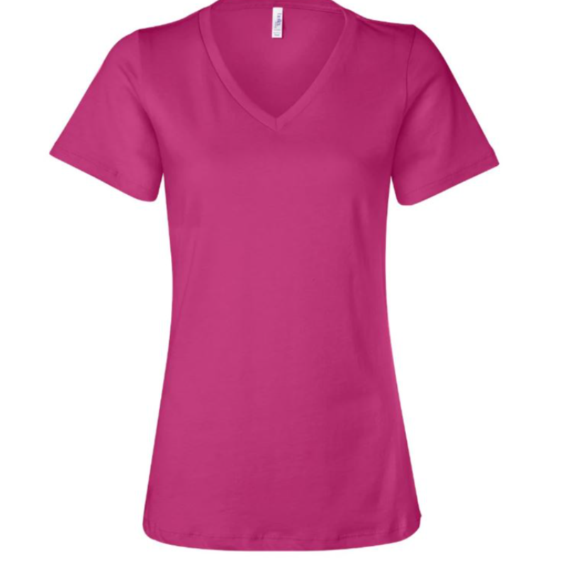 D3: Bella Canvas V-neck:BERRY