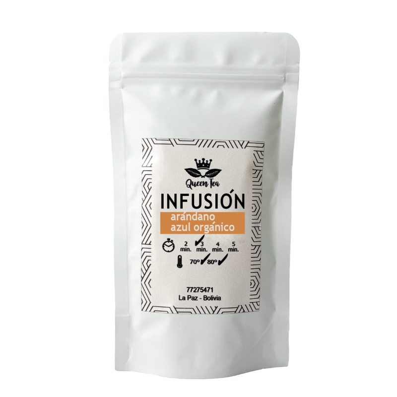024-Infusión - Arándano Azul Orgánico - Arandanos, Manzana , Cascara de Naranja, Flor de Jamaica, & Rosa Mosqueta (40 grs) 
