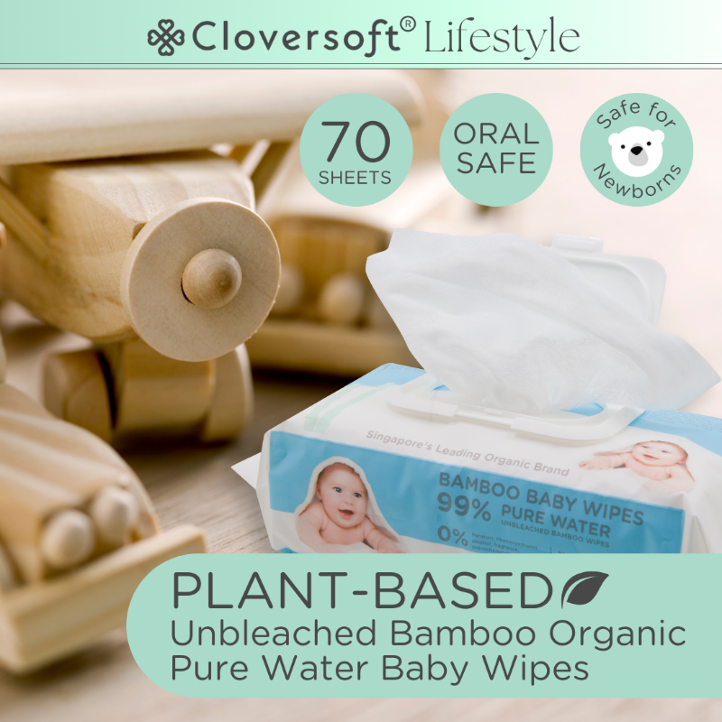 Pure Water Baby Wipes Unbleached Bamboo Bundle 70sheets x 3 Main Image