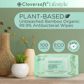 100 sheets Unbleached Bamboo 100% Antibacterial Organic Wipes - Copy 3