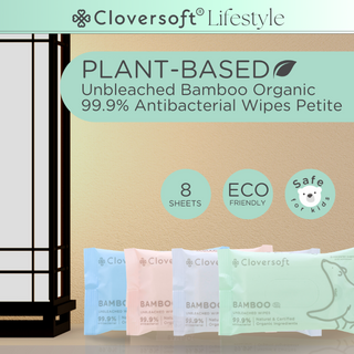 8 sheets Unbleached Bamboo 100% Antibacterial Organic Wipes - Copy 2