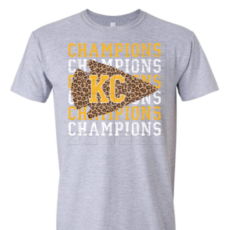 KC CHAMPIONS LEOPARD ARROWHEAD tshirts/long sleeve 2024 