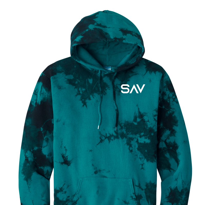 SAV Tie-Dye Hoodie (Teal/Black) Main Image