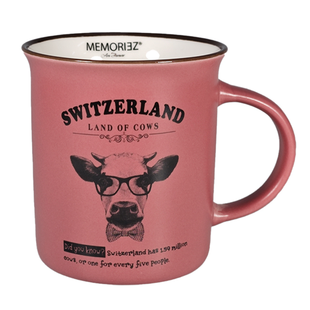MUG 30-1-3-6 M Story Mug Land of Cows - Fuchsia MATT