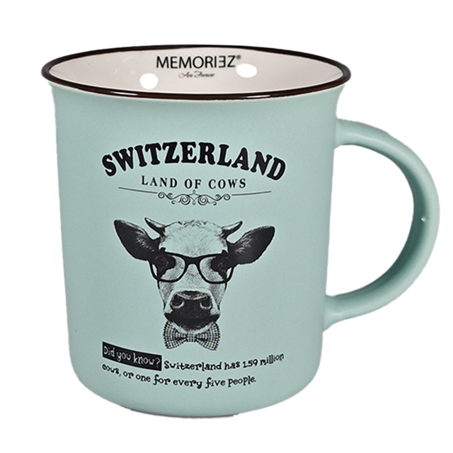 MUG 30-1-3-4 M Story Mug Land of Cows - Mint MATT