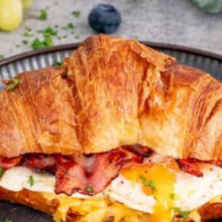 Bacon, Egg, and Cheese Croissant Sandwich 