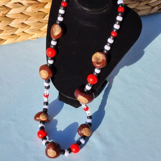 "OH - IO" Buckeye Necklace