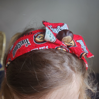 Ohio State Headband with Buckeye and Bow