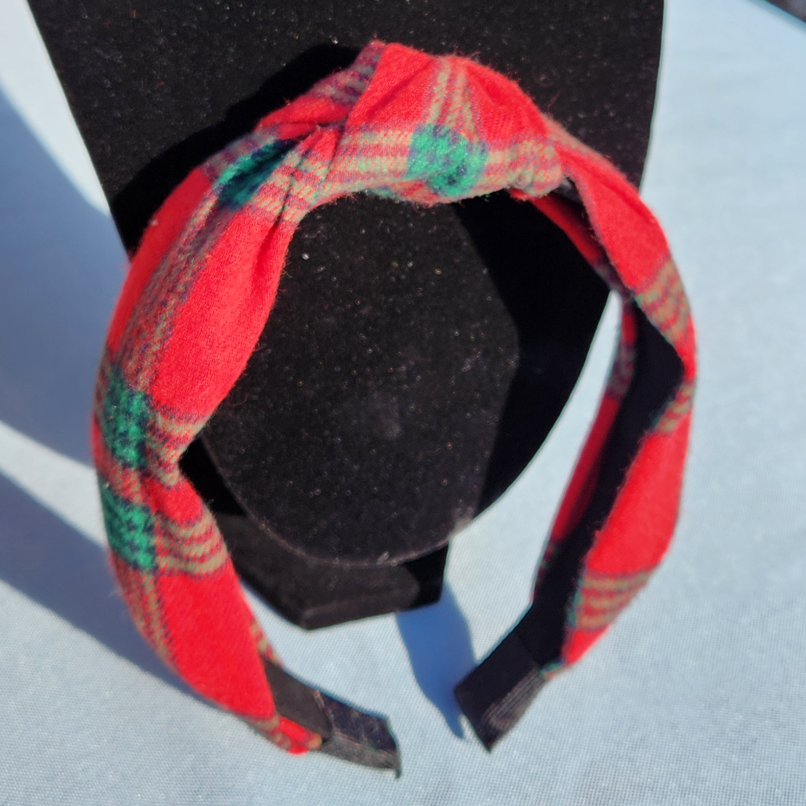 Plaid Red and Green Headband Main Image