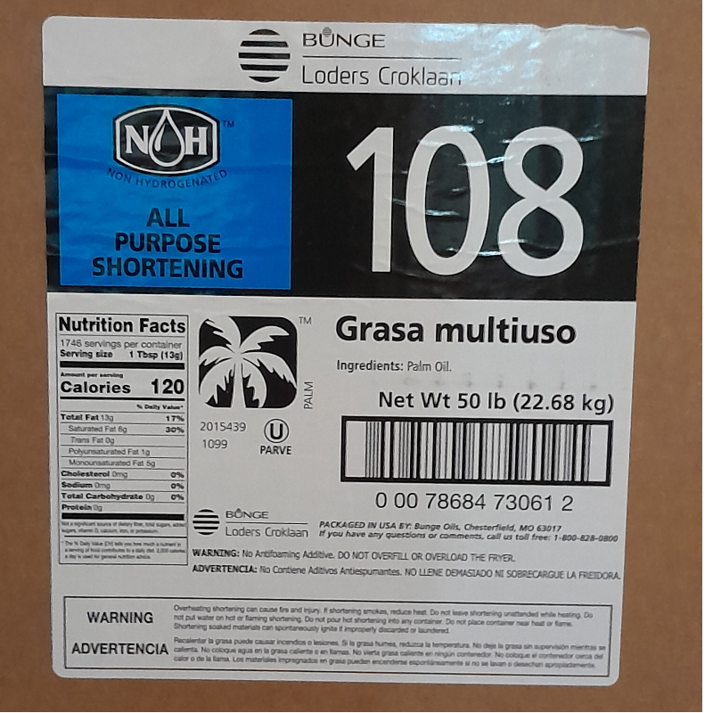 NH 108 All Purpose Shortening 50# Main Image