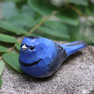 黑枕王鶲木雕小鳥 Black-naped Monarch Hand-carved Wooden Bird