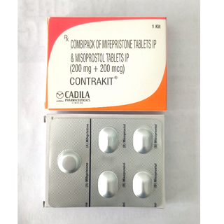 Contrakit : Combipack of Mifepristone Tablets IP & Misoprostol Tablets IP (200mg + 200mcg)