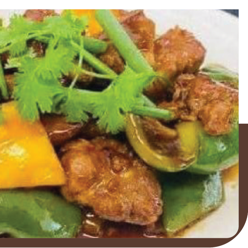 បាយសាច់ត្រីឆ្តោបំពងឆាជូរអែម / Rice with Slide Fish Cha Chu Em