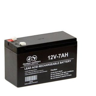  7 AH, 12- Volt solar rechargeable batteries.